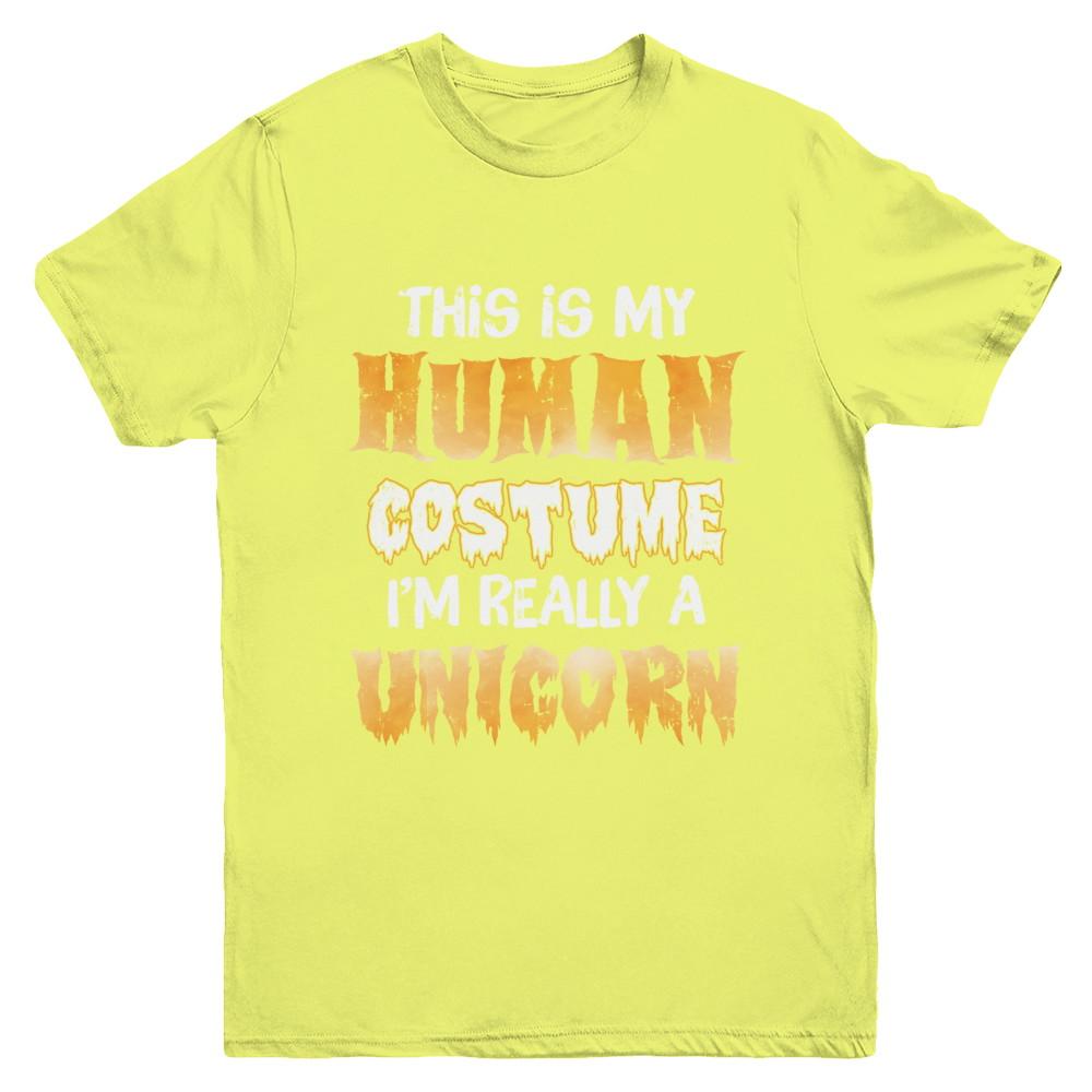 This Is My Human Costume Unicorn Halloween Youth-Youth Shirt-Youth T-Shirt-Daisy