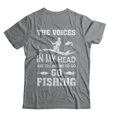 The Voices In My Head Are Telling Me To Go Fishing-T-Shirt & Hoodie-Classic T-Shirt-Sport Grey