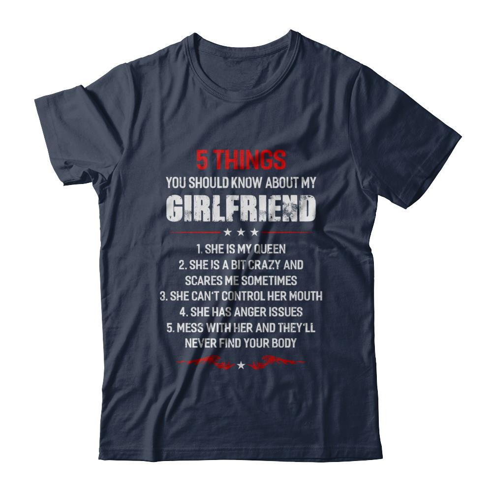 5 Things You Should Know About My Girlfriend Boyfriend-T-Shirt & Hoodie-Classic T-Shirt-Navy