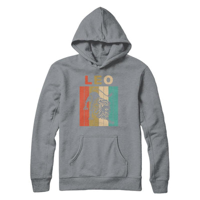 Vintage Leo Zodiac July August Birthday Gift-T-Shirt & Hoodie-Pullover Hoodie-Light Steel