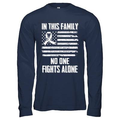 In This Family No One Fights Alone Lung Cancer-T-Shirt & Hoodie-Long Sleeve T-Shirt-Navy