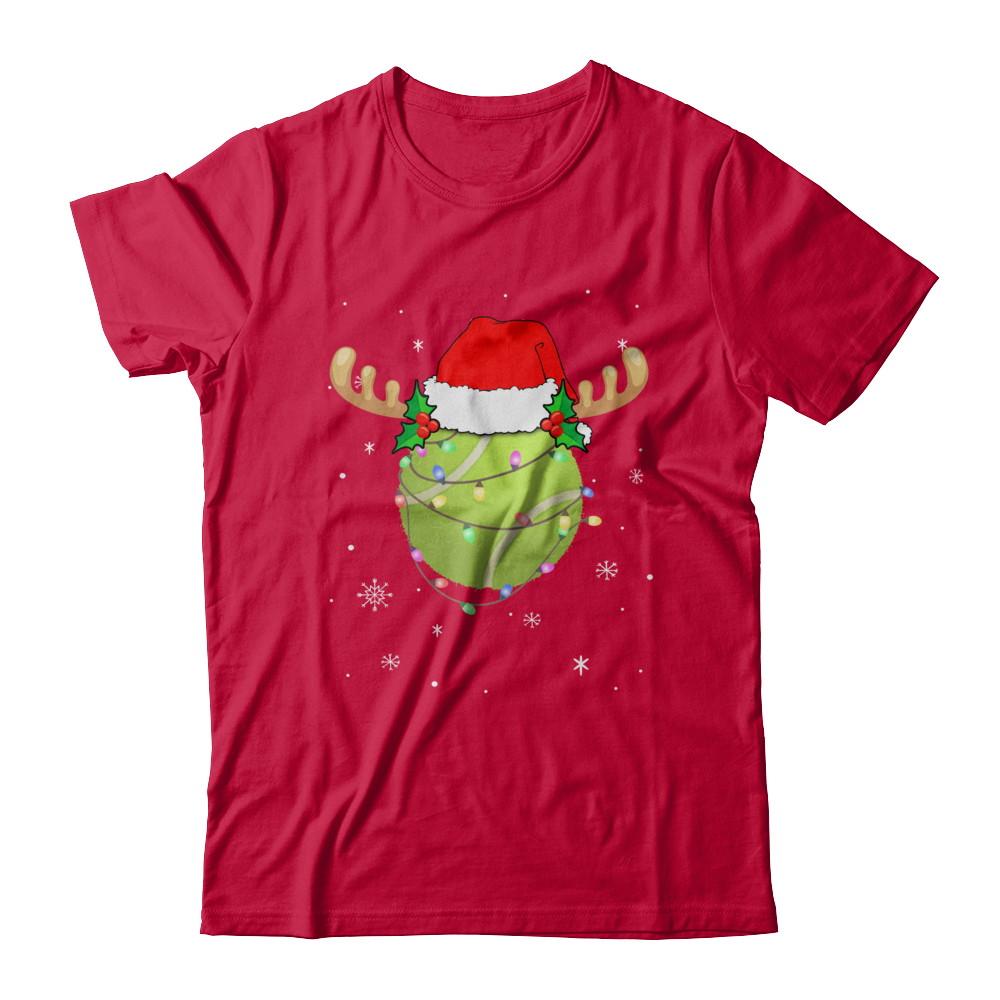 Santa Hat Tennis Reindeer Christmas Gifts-T-Shirt & Sweatshirt-Classic T-Shirt-Red