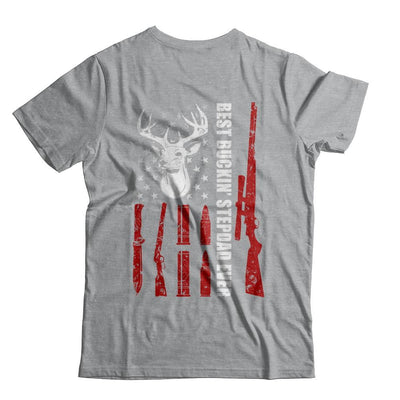 Best Buckin' Stepfather Ever Deer Hunting Stepdad Fathers Day-T-Shirt & Hoodie-Classic T-Shirt-Sport Grey