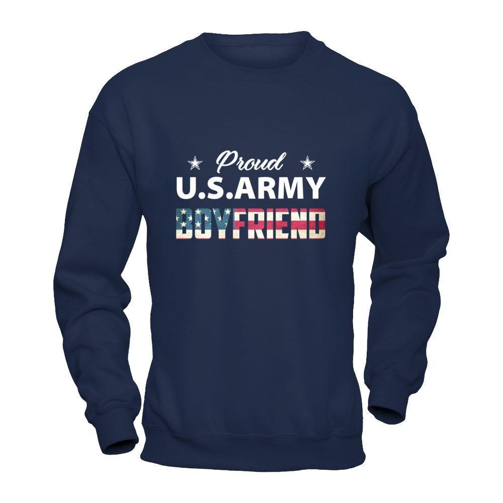 Proud Us Army Boyfriend-T-Shirt & Hoodie-Crewneck Sweatshirt-Navy