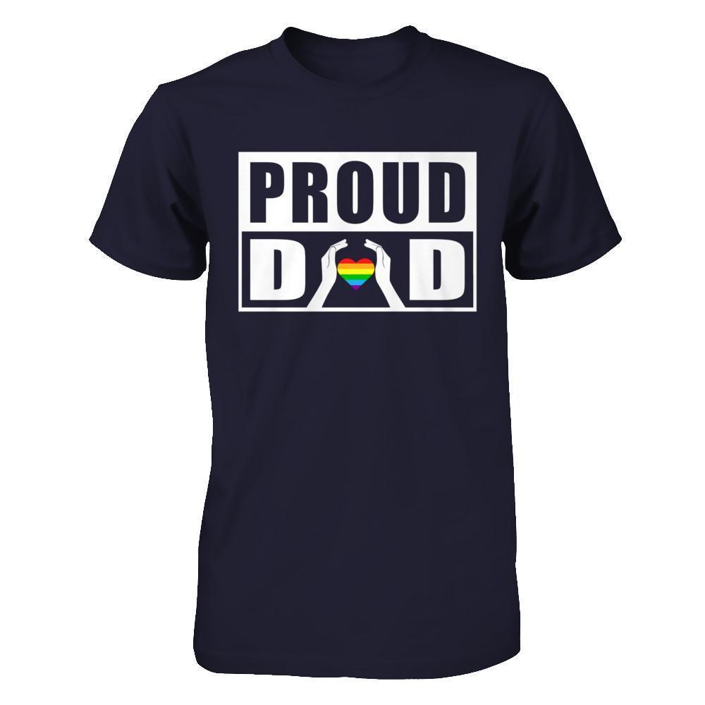 Proud Dad Lgbt Gay Lesbian Pride-T-Shirt & Hoodie-Premium T-Shirt-Midnight Navy
