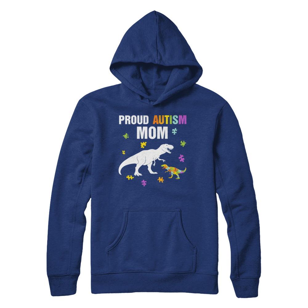 Proud Autism Mom T-Rex Dinosaur Autism Awareness-T-Shirt & Hoodie-