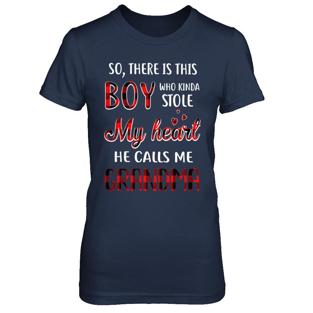 This Boy Who Kinda Stole My Heart He Calls Me Grandma-T-Shirt & Hoodie-Women's T-Shirt-Navy