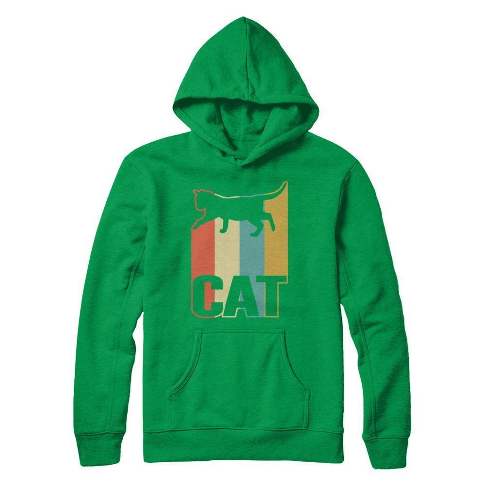 Classic Vintage Retro Style Cat-T-Shirt & Hoodie-Pullover Hoodie-Irish Green