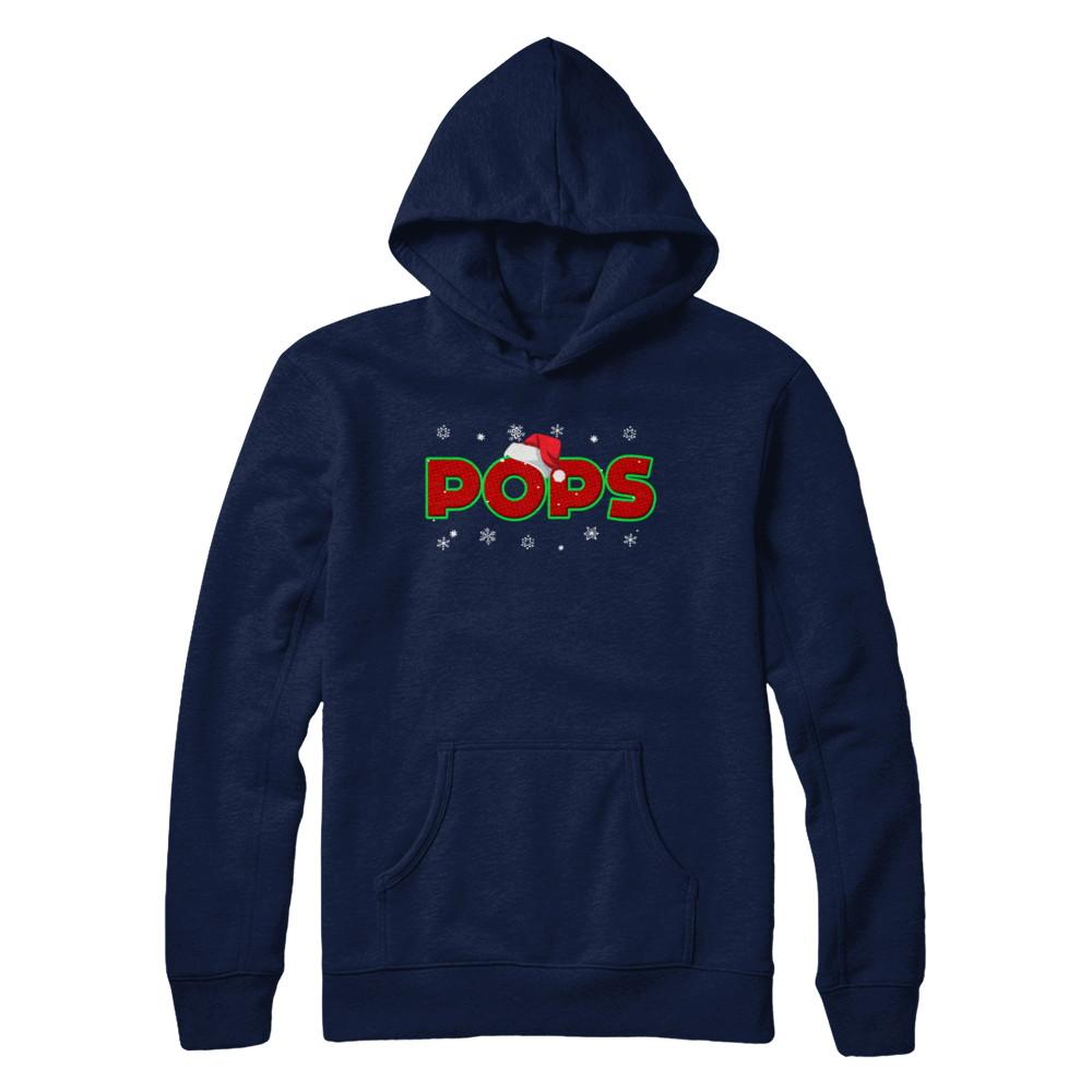 Pops Christmas Santa Ugly Sweater Gift-T-Shirt & Sweatshirt-Pullover Hoodie-Navy