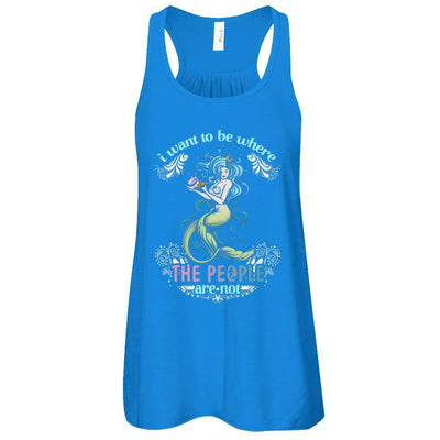 I Want To Be Where The People Are Not-T-Shirt & Tank Top-Women's Flowy Racerback Tank-True Royal