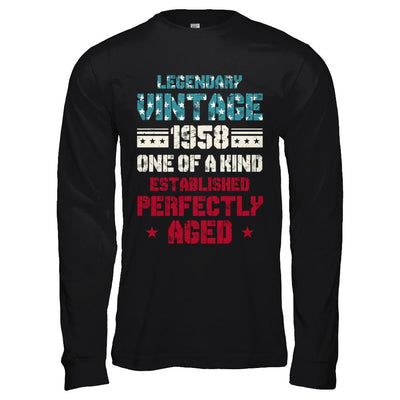 Legendary Vintage 1958 63th Years Old Birthday Gift-T-Shirt & Hoodie-Long Sleeve T-Shirt-Black