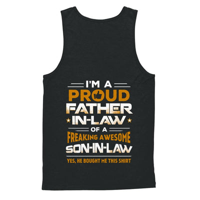 Proud Father In Law Freaking Awesome Son-In-Law Fathers Day-T-Shirt & Hoodie-Unisex Tank-Black