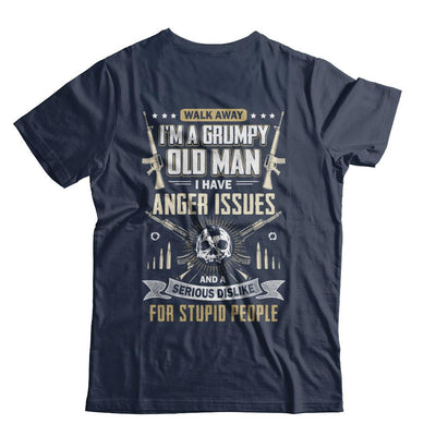 Walk Away I Am Grumpy Old Man I Have Anger Issues-T-Shirt & Hoodie-Classic T-Shirt-Navy