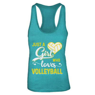 Just A Girl Who Loves Volleyball-T-Shirt & Tank Top-Women's Ideal Racerback Tank-Tahiti Blue