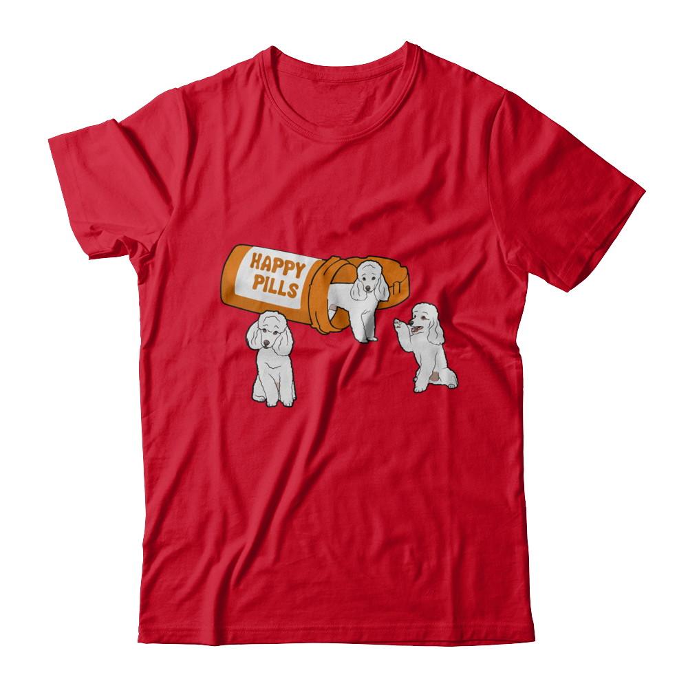 Poodles Happy Pills-T-Shirt & Hoodie-Premium T-Shirt-Red