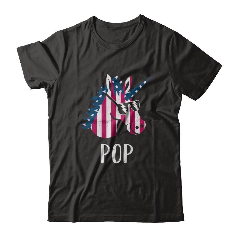 Patriotic Pop Unicorn Americorn 4Th Of July-T-Shirt & Hoodie-Classic T-Shirt-Black