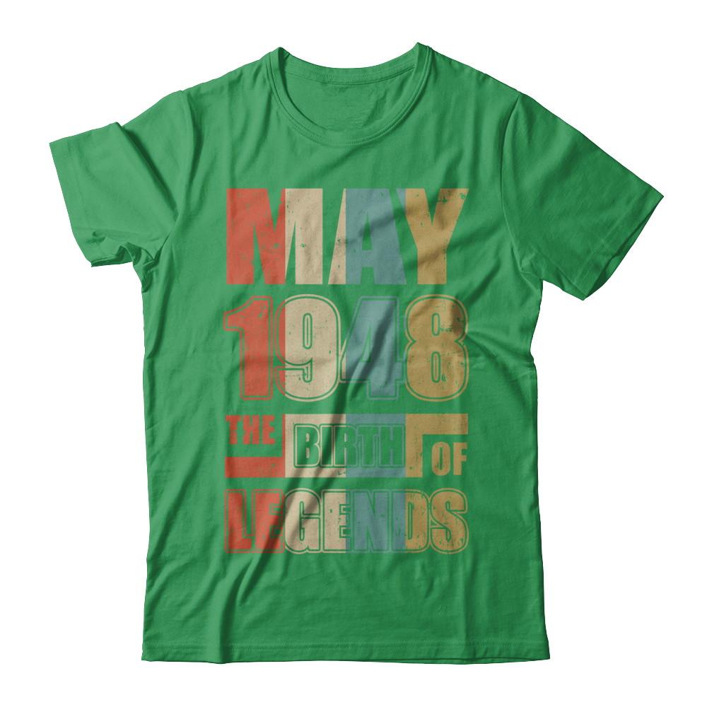 Vintage Retro May 1948 Birth Of Legends 73th Birthday-T-Shirt & Hoodie-Premium T-Shirt-Kelly Green