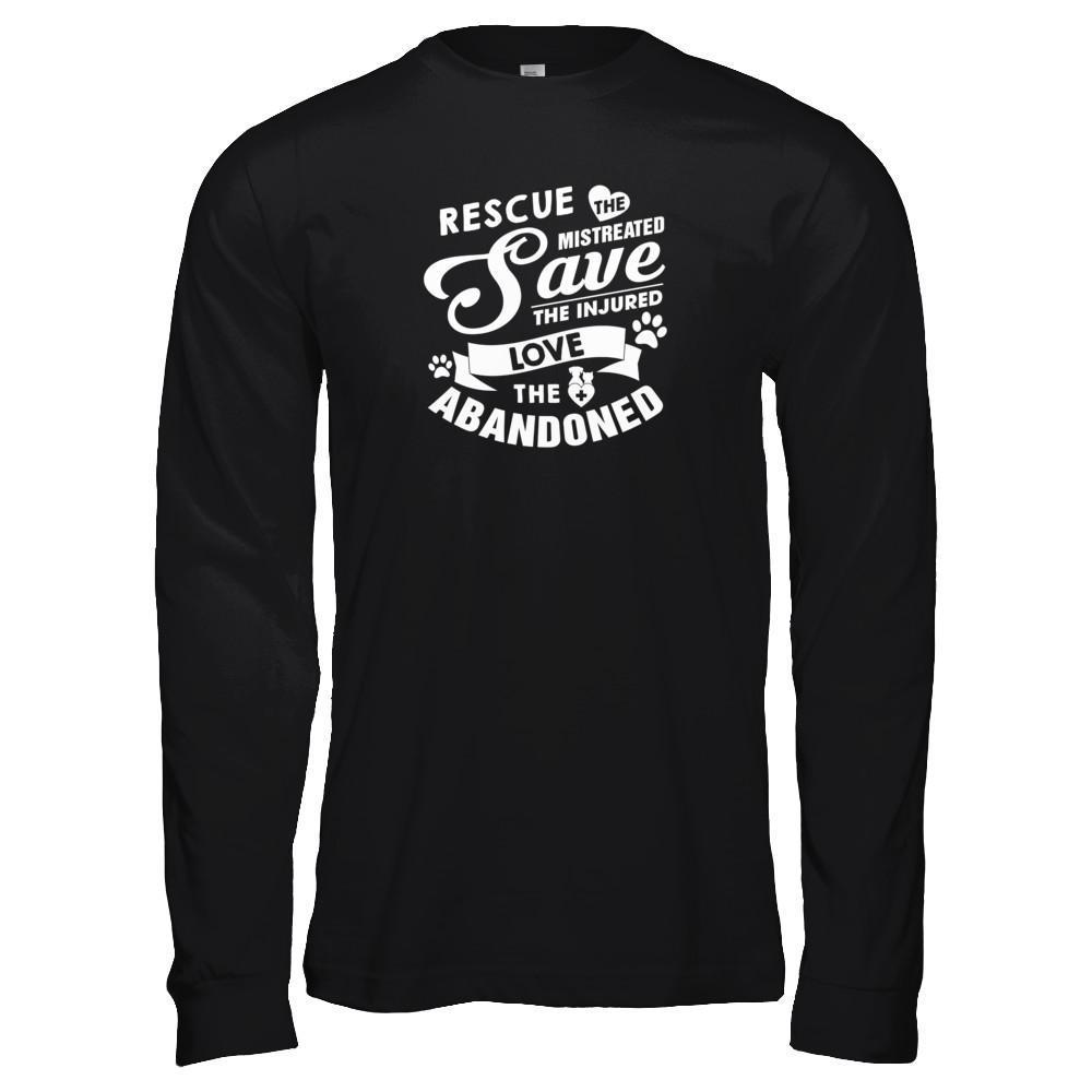 Rescue Save Love Animal Dog Lover Cat Lover Veterinarian-T-Shirt & Tank Top-Long Sleeve T-Shirt-Black