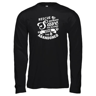 Rescue Save Love Animal Dog Lover Cat Lover Veterinarian-T-Shirt & Tank Top-Long Sleeve T-Shirt-Black