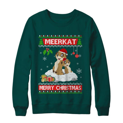 Meerkat Xmas Pajama Ugly Christmas Sweater-T-Shirt & Sweatshirt-Crewneck Sweatshirt-Deep Forest