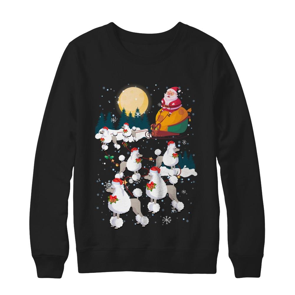 Dog Reindeer Poodle Christmas Gift-T-Shirt & Sweatshirt-Crewneck Sweatshirt-Black