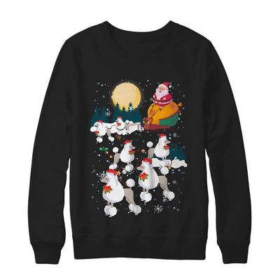 Dog Reindeer Poodle Christmas Gift-T-Shirt & Sweatshirt-Crewneck Sweatshirt-Black