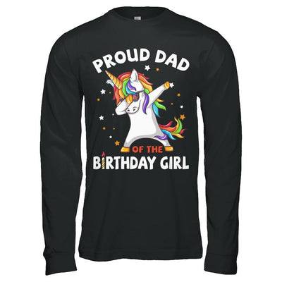 Proud Dad Of The Birthday Girl Unicorn Fathers Day-T-Shirt & Hoodie-Long Sleeve T-Shirt-Black
