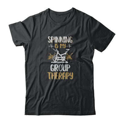 Fitness Gym Mom Spinning Is My Group Therapy-T-Shirt & Tank Top-Classic T-Shirt-Black