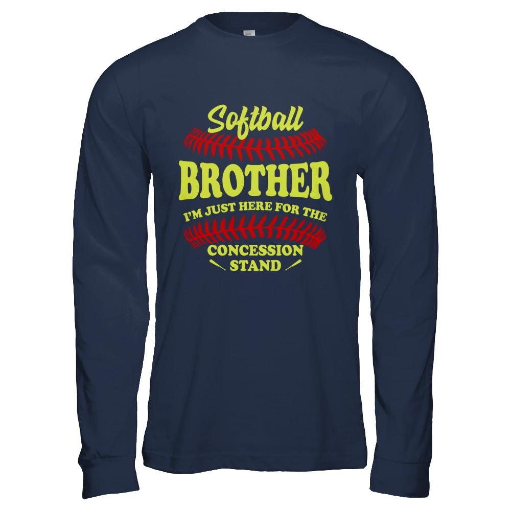 Softball Brother I'm Just Here For The Concession Stand-T-Shirt & Hoodie-Long Sleeve T-Shirt-Navy