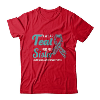 I Wear Teal For My Sister Ovarian Cancer Awareness-T-Shirt & Hoodie-Premium T-Shirt-Red