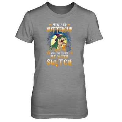 Buckle Up Buttercup Halloween Witch Dinosaur Costume-T-Shirt & Tank Top-Women's T-Shirt-Sport Grey