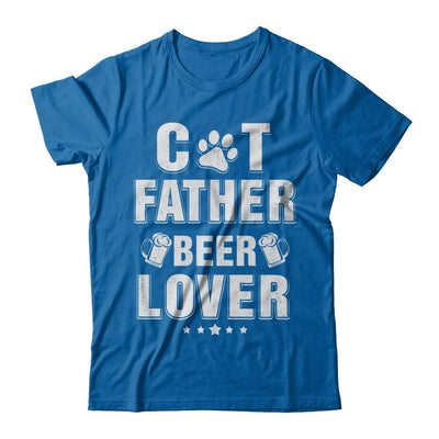 Cat Father Beer Lover Best Cat Dad Fathers Day-T-Shirt & Hoodie-Classic T-Shirt-Royal
