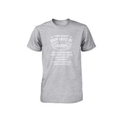 5 Things You Should Know About My Grandpa Youth-Youth Shirt-Youth T-Shirt-Athletic Heather