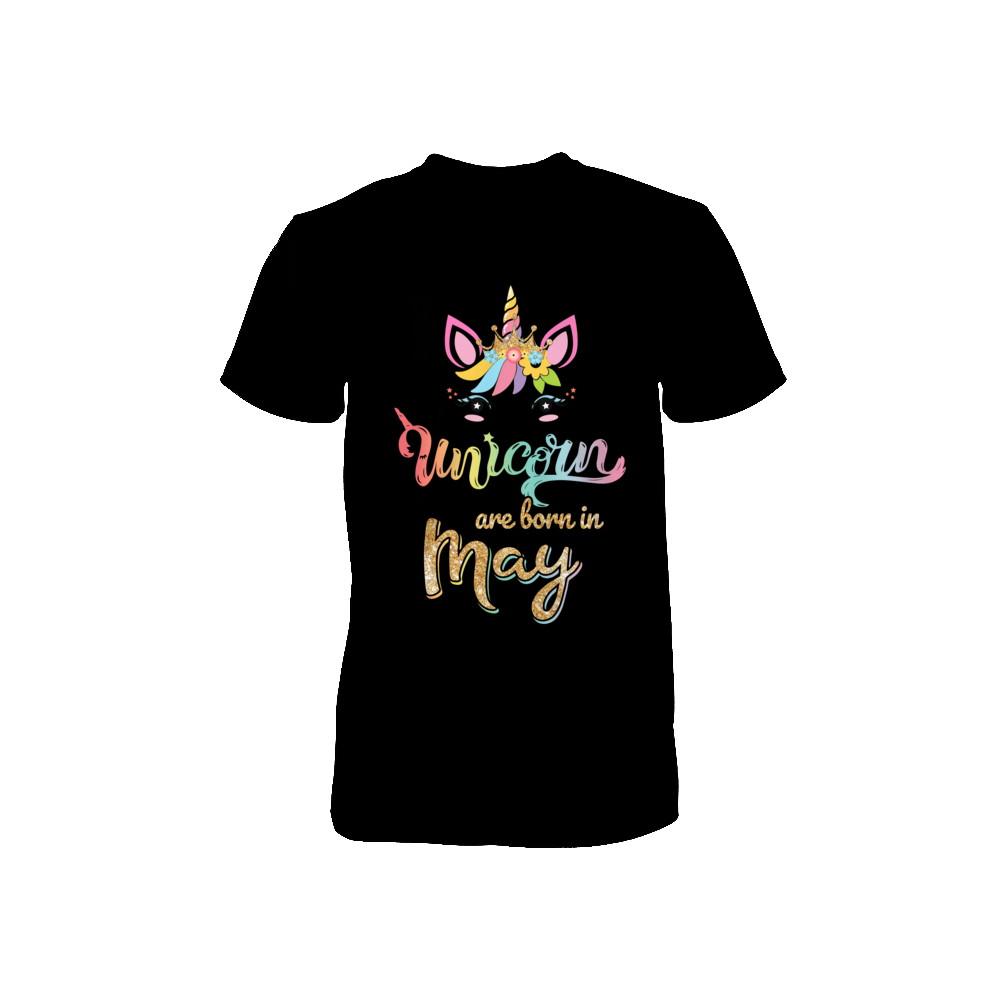 Cute Unicorns Are Born In May Birthday Gift Youth-Youth Shirt-Toddler T-Shirt-Black