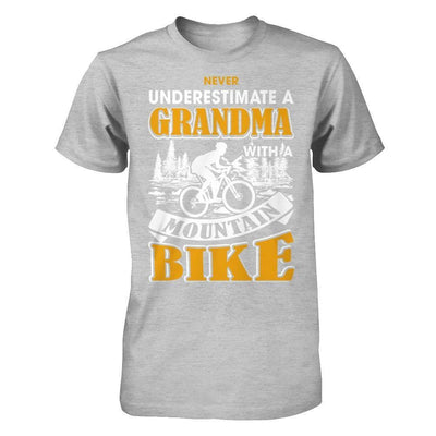 Never Underestimate A Grandma With A Mountain Bike-T-Shirt & Hoodie-Premium T-Shirt-Heather Gray