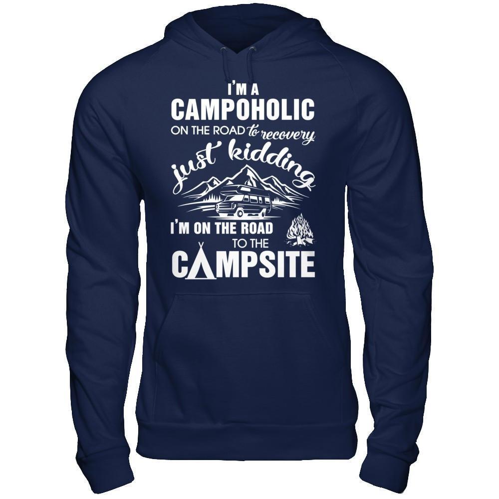 I'm A Campoholic On The Road To Recovery-T-Shirt & Hoodie-Pullover Hoodie-Navy