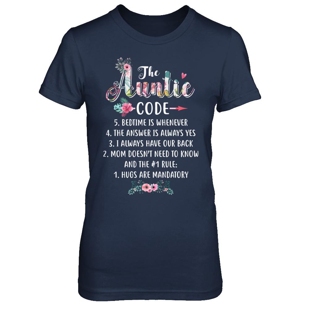 Funny The Auntie Code-T-Shirt & Hoodie-Women's T-Shirt-Navy