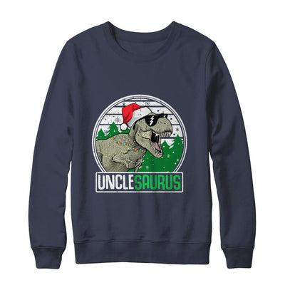 Unclesaurus Uncle Dinosaur T-Rex Family Christmas-T-Shirt & Sweatshirt-Crewneck Sweatshirt-Navy