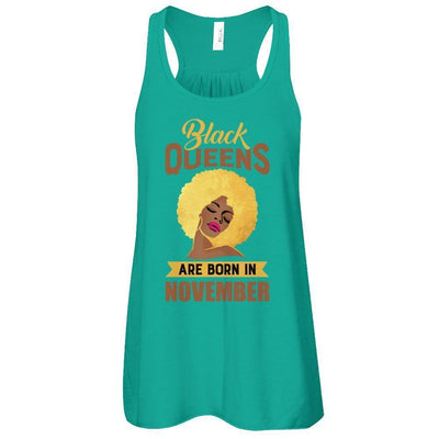Black Queens Are Born In November Birthday Gift-T-Shirt & Tank Top-Women's Flowy Racerback Tank-Kelly