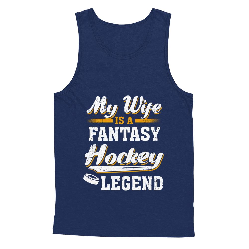 My Wife Is A Fantasy Hockey Legend-T-Shirt & Hoodie-Unisex Tank-Navy