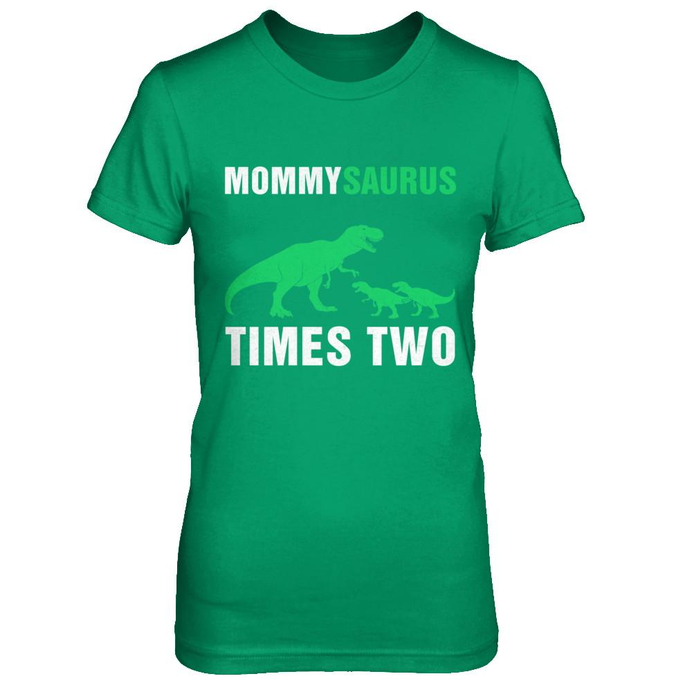 Mommysaurus Times Two Twins Mothers Day-T-Shirt & Hoodie-Women's T-Shirt-Irish Green