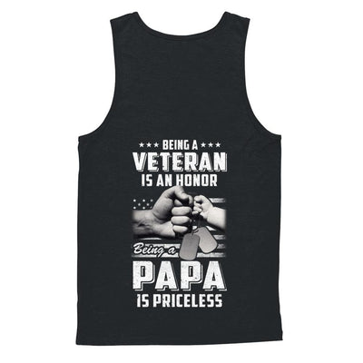 Being A Veteran Is An Honor Being A Papa Is Priceless-T-Shirt & Hoodie-Unisex Tank-Black