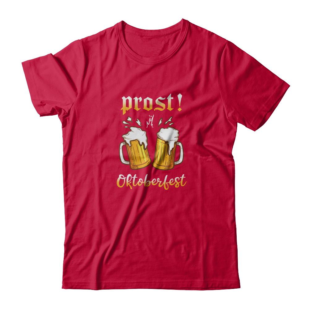 Oktoberfest Prost Cheers In German Drinking Beer 2021-T-Shirt & Tank Top-Classic T-Shirt-Red