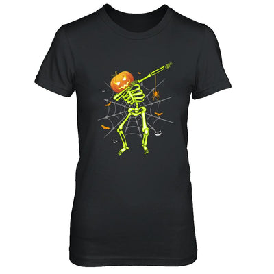 Funny Dabbing Skeleton Pumpkin Halloween Dab-T-Shirt & Hoodie-Women's T-Shirt-Black