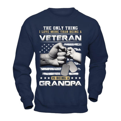 I Love More Than Being A Veteran Is Being A Grandpa-T-Shirt & Hoodie-Crewneck Sweatshirt-Navy