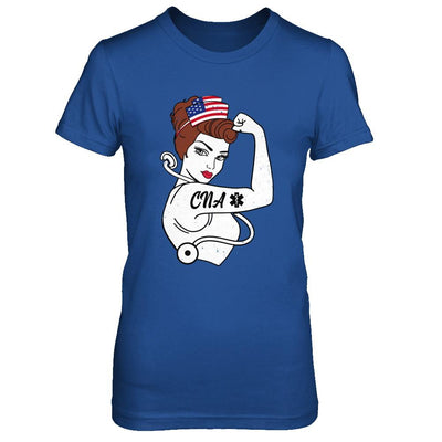 Nursing Strong Woman Cna Strong Nurse 4Th Of July-T-Shirt & Hoodie-Women's T-Shirt-Royal