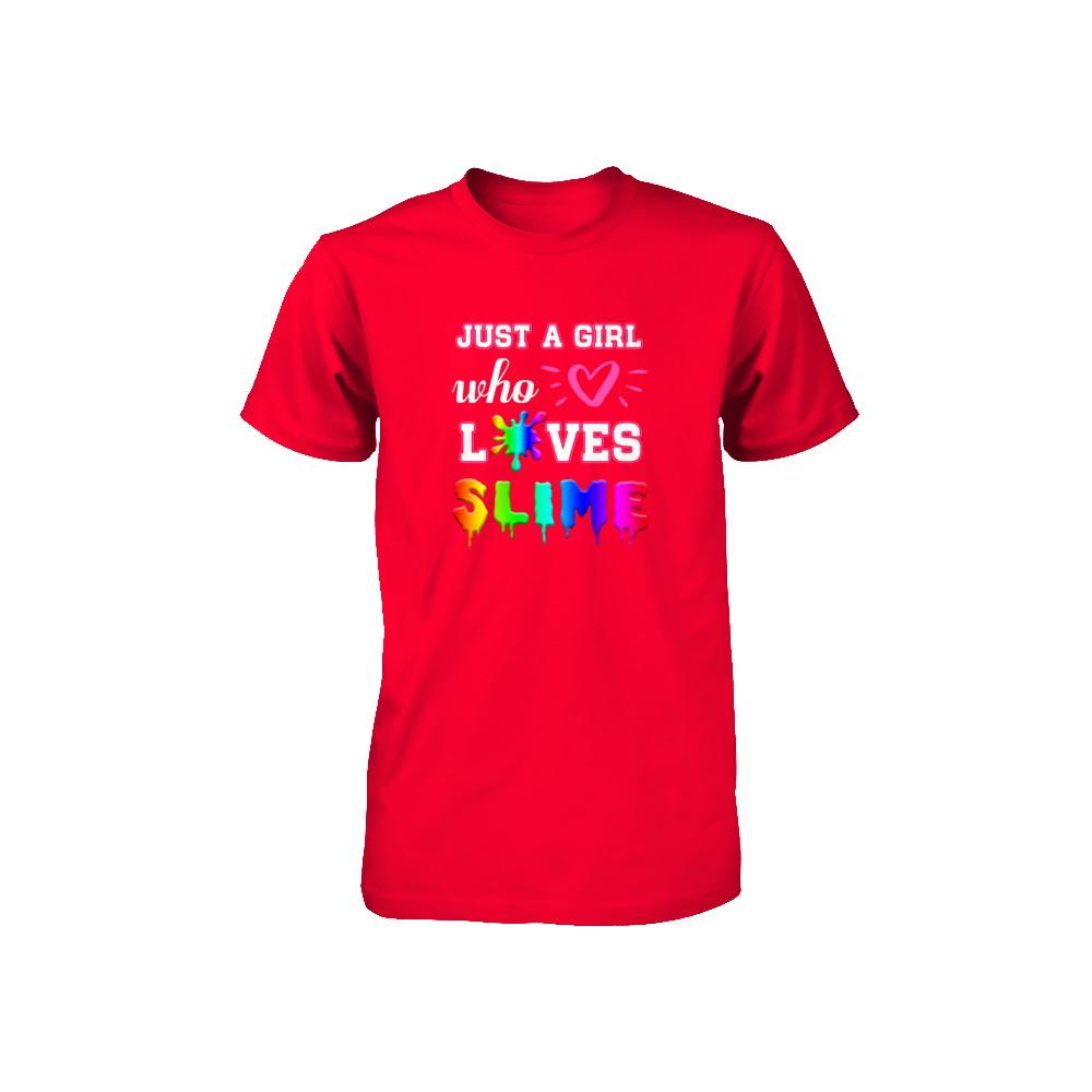 Just A Girl Who Loves Slime Youth-Youth Shirt-Youth T-Shirt-Red