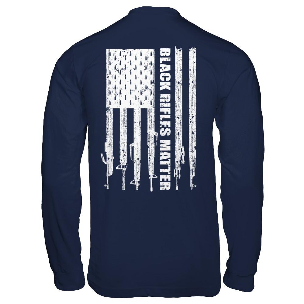 Black Rifles Matter 2nd Amendment Ar15-T-Shirt & Hoodie-Long Sleeve T-Shirt-Navy