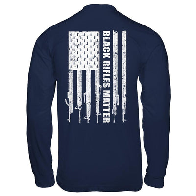 Black Rifles Matter 2nd Amendment Ar15-T-Shirt & Hoodie-Long Sleeve T-Shirt-Navy