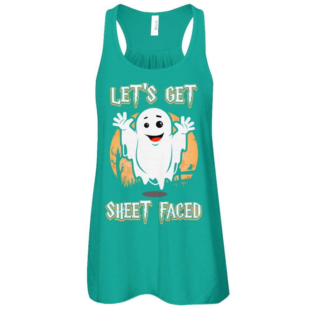 Halloween Let's Get Sheet Faced-T-Shirt & Tank Top-Women's Flowy Racerback Tank-Kelly